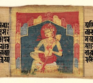 Bodhisattva in einer Berggrotte, spielt ein Saiteninstrument Vina..., ca. 1090