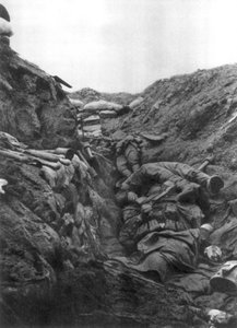 Leichen in einem Graben bei Mort Homme, Verdun, Frankreich, 9. April 1916 von Unbekannt