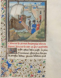 Bohemund I. von Antiochia reiste zurück nach Apulien. Miniatur aus der Historia von Wilhelm von Tyrus, 1460er Jahre von Unbekannt