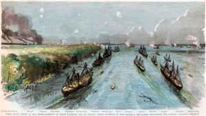 Beschuss der Forts Jackson und St. Philip, Louisiana, Amerikanischer Bürgerkrieg, April 1862
