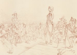 Bonaparte spricht einen Jakobinerclub in Korsika an, um 1789, 1896