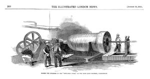 Bohrung des Zylinders der Britannia-Presse in der Bank Quay Foundry, Warrington
