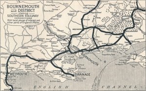 Bournemouth und Umgebung, zeigt Southern Railway Verbindungen, 1929 von Unbekannt
