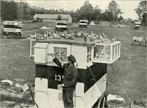 Träger-Tauben der britischen Armee in Frankreich: Pferdegezogene Lofts, 1919 von Unbekannt