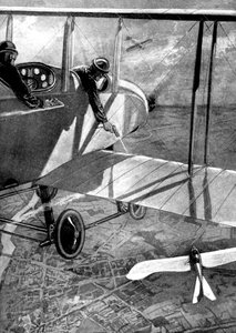 Britischer Doppeldecker gegen deutschen Taube, Erster Weltkrieg, 1914