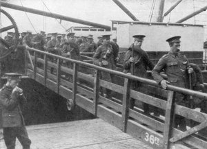 Britische Truppen landen in Frankreich, 7. August 1914