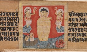 Buddha gewährt Sicherheit Abhayananda den Seeleuten, Blatt aus..., ca. 1090
