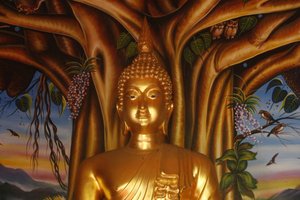 Buddha-Statue im Wat Dab Phai, Chiang Mai, Thailand von Unbekannt