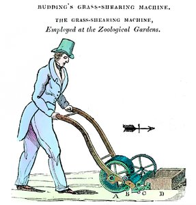 Buddings Grasschneidemaschine, ca. 1832