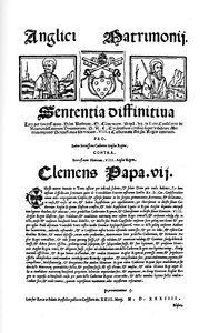 Bulle von Papst Clemens VII. gegen die Scheidung von Heinrich VIII., 1530, 1903