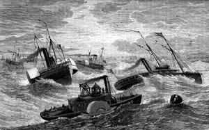 Burnsides Expedition überquert Hatteras Bar, North Carolina, 1861-1862, ca. 1880