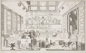 Geometriekabinett von Herrn LE CLERC - Forschungszentren Das Physiklabor der Akademie der Wissenschaften, Paris, um 1700 von Unbekannt