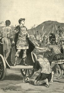 Cäsar spricht zu den unzufriedenen Legionen im Campus Martius, 1890 von Unbekannt