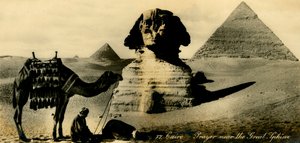 Kairo - Gebet in der Nähe der Großen Sphinx, um 1918-1939