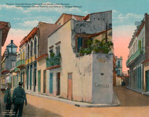 Calle Cuarteles, typische Straßenszene in Alt-Havanna, Kuba, ca. 1920 von Unbekannt