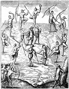 Kapitän John Smith von den Indianern gefangen genommen, Virginia, 1607, um 1880 von Unbekannt