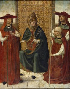 Kardinal Pedro González de Mendoza 1428-1495 betet vor dem heiligen Petrus, 1490-1495