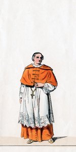 Kardinal Wolsey, Kostümdesign für Shakespeares Stück, Heinrich VIII, 19. Jahrhundert von Unbekannt