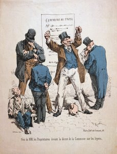 Karikatur der Eigentümer, Pariser Kommune, 1871 von Unbekannt
