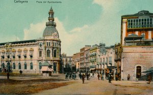 Cartagena - Plaza del Ayuntamiento, um 1900 von Unbekannt