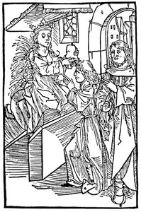 Kassandra, legendäre trojanische Prinzessin und Prophetin, die eine Prophezeiung verkündet von Unbekannt