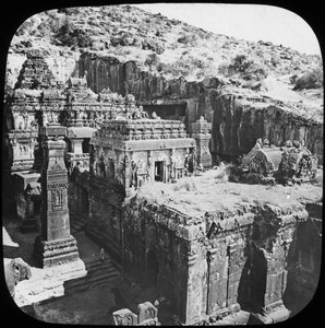 Höhlen von Ellora, Maharashtra, Indien, spätes 19. oder frühes 20. Jahrhundert