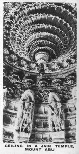 Decke in einem Jain-Tempel, Mount Abu, Rajasthan, Indien, um 1925