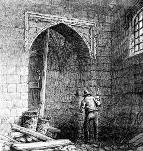 Keller unter den Häusern des Parlaments zur Zeit von König James I., ca. 1902 von Unbekannt