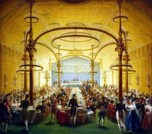 Zeremonielles Abendessen zu Ehren des Moskauer Generalgouverneurs Prinz Dmitry Golitsyn, 1830er Jahre von Unbekannt