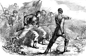 Angriff der Föderalen bei Corinth, Amerikanischer Bürgerkrieg, ca. 1880