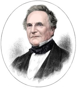Charles Babbage 1791-1871, englischer Mathematiker und Pionier der Informatik, 1871