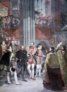 Karl I. und Karl V. in der Basilika Saint Denis, Paris, 1893 von Unbekannt