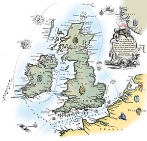 Karte des Kurses der spanischen Armada, 1588