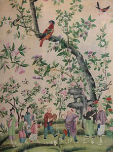 Chinesische handbemalte Tapete, 1928