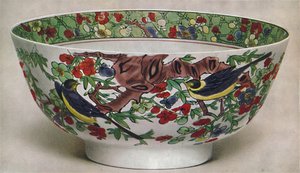 Chinesische Porzellanschale. Famille Verte. Periode von Kang Hsi, 1662-1722, 1928