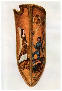 Ritterlichkeit und höfische Liebe: Flämischer Paradeschild, ca. 1400 1956 von Unbekannt