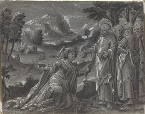 Christus und die Ehebrecherin [recto], ca. 1600 von Unbekannt