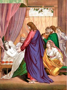 Christus erweckt die Tochter des Jairus, Vorsteher der Synagoge, von den Toten, Mitte 19. Jahrhundert von Unbekannt