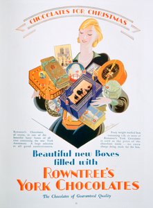 Weihnachtswerbung für Rowntrees York Chocolates, 1928 von Unbekannt