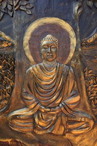 Chua Thien Lam Go buddhistische Pagode, Shakyamuni Buddha in Meditationshaltung, Thay Ninh, Vietnam