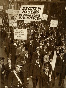 Beamte protestieren gegen Gehaltskürzungen, London, Oktober 1931
