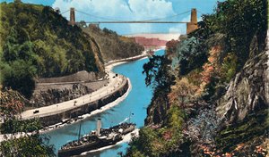 Clifton Suspension Bridge von Leigh Woods, Bristol, ca. 1940er von Unbekannt