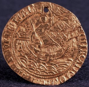 Münze Korabelnik von Zar Iwan III. Rückseite: Herrscher auf seinem Schiff, 1471-1490 von Unbekannt