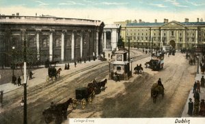 College Green - Dublin, spätes 19. - frühes 20. Jahrhundert von Unbekannt