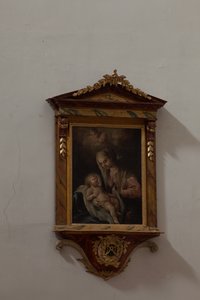 Kollegiatskirche. Innenraum. Gemälde. Madonna mit Kind. Italien (?). von Unbekannt