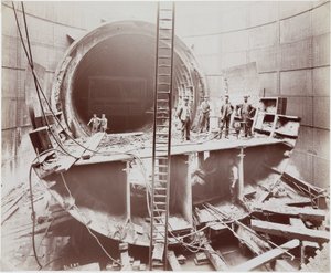 Bau, Tunnel Bau des Rotherhithe-Tunnels, London