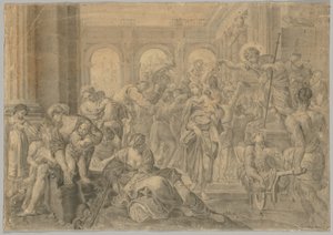 Kopie von Annibale Carraccis St. Roch gibt Almosen, 1595 oder später
