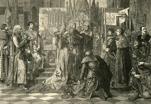 Krönung in Krakau von Ludwig I. von Ungarn als König von Polen, 1370, 1890