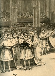Krönung von König Wilhelm IV.: der königliche Prozession, Westminster Abbey, London, 1830 um 1890 von Unbekannt