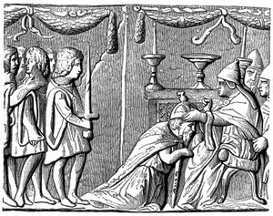 Krönung von Kaiser Sigismund durch Papst Eugen IV, 15. Jahrhundert